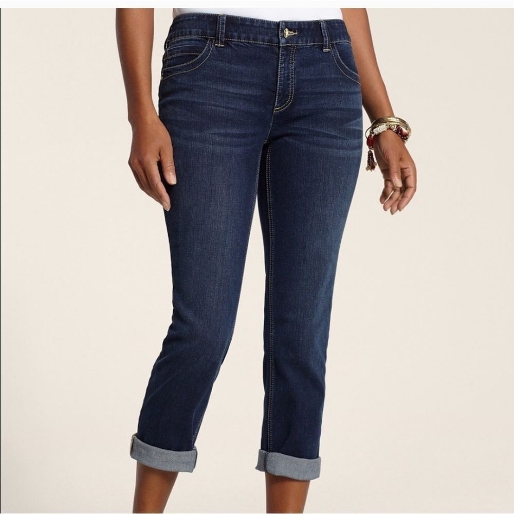 Chico's So Slimming Rolled Cuff Crop Jeans Chico's Size 0 (4)